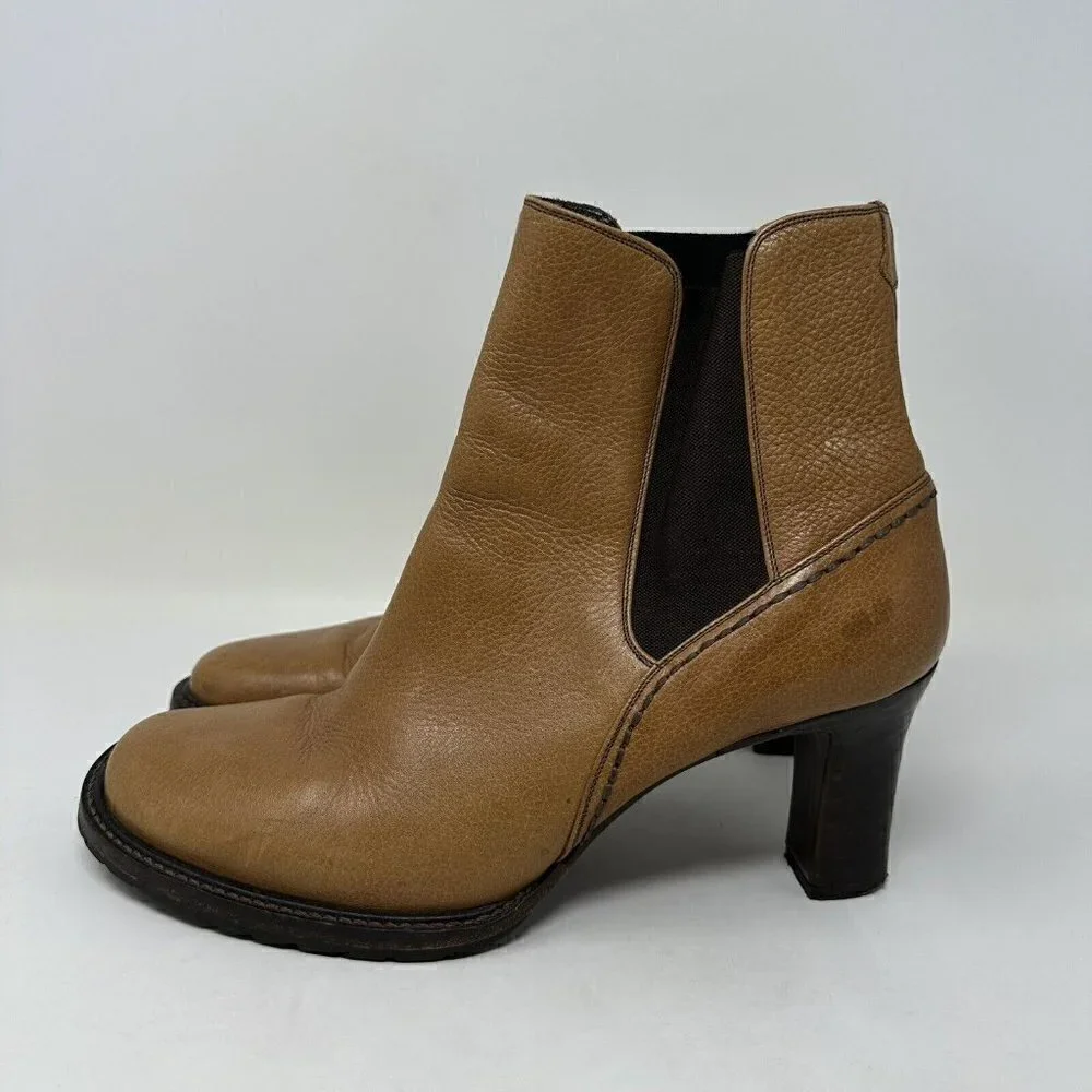 Cole Haan Country Square Toe Brown Ankle Boots Vibram‎ Size 8.5